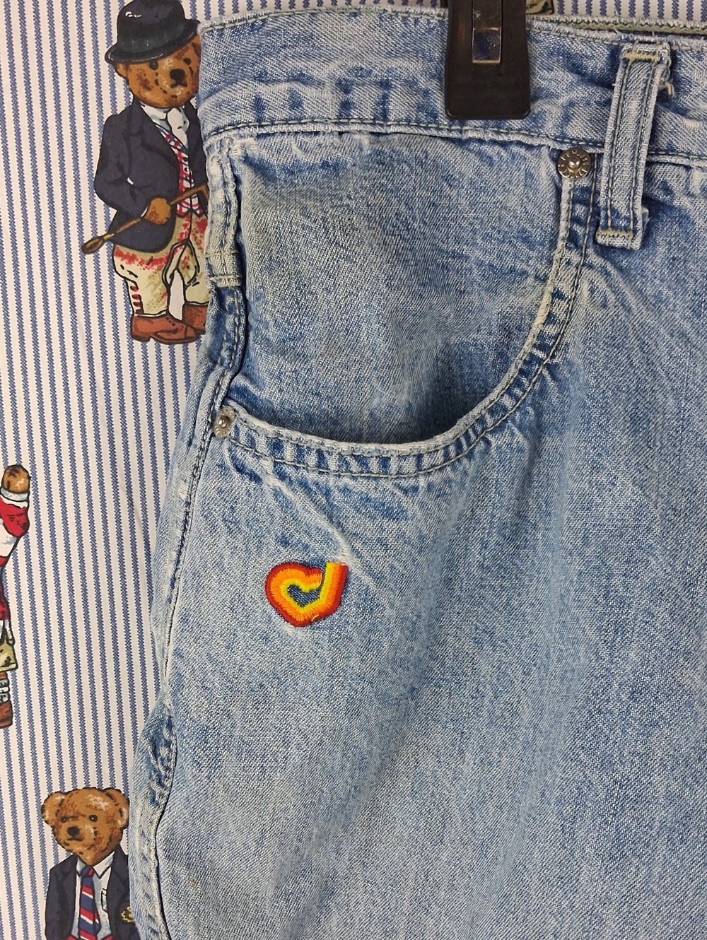 Vintage Jnco Jeans Women's 9" Roomy Light Wash Distressed Baggy Jean Short Sz 7 - Picture 5 of 9